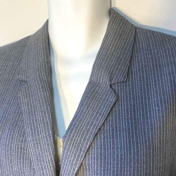 Vintage Gray pinstripe suit SZ 13 Fitted flattering office classic wardrobe stap - Picture 4 of 9